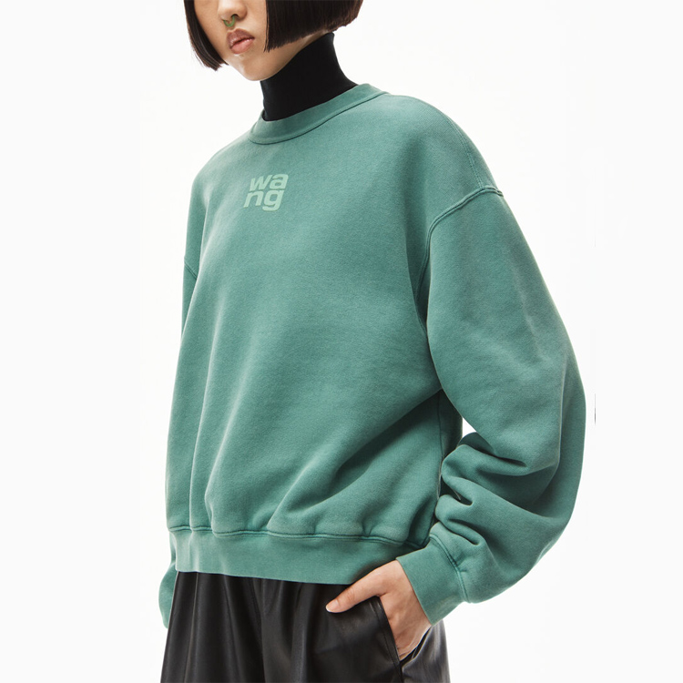 Purchase (Women) Alexander Wang SS22  Foam Logo Terry Pullover Sweatshirt - Collegiate Green 4CC3211258-303