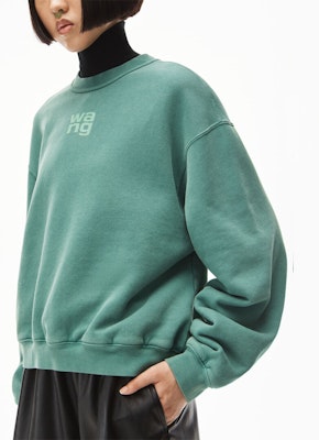 (Women) Alexander Wang SS22 Foam Logo Terry Pullover Sweatshirt - Collegiate Green 4CC3211258-303 Purchase (Women) Alexander Wang SS22 Foam Logo Terry Pullover Sweatshirt - Collegiate Green 4CC3211258-303