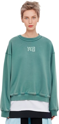 (Women) Alexander Wang SS22 Foam Logo Terry Pullover Sweatshirt - Collegiate Green 4CC3211258-303 Details for (Women) Alexander Wang SS22 Foam Logo Terry Pullover Sweatshirt - Collegiate Green 4CC3211258-303