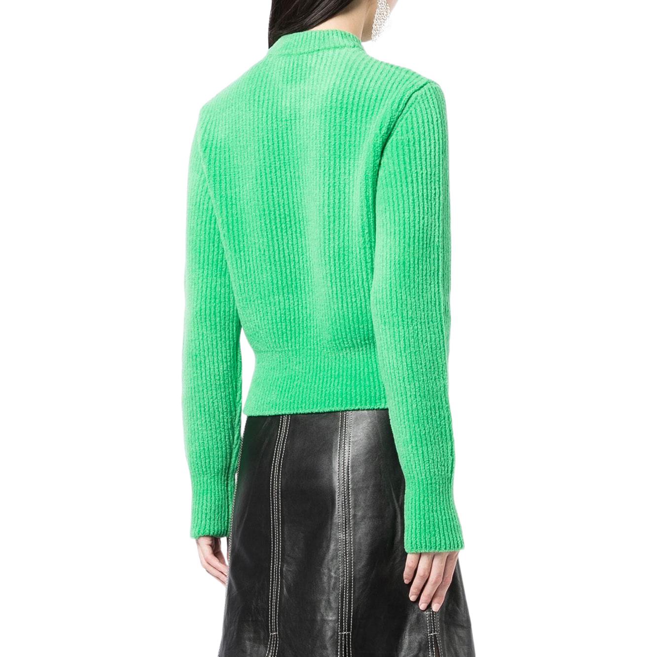 Purchase (Women) Alexander Wang SS22  Green Ribbed Wool Pullover Sweater. 4KC1221006-310