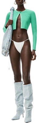 (W) 亚历山大王 SS22 绿色修身针织毛衣带标志装饰。 4KC2213076-328 Lookbook (W) 亚历山大王 SS22 绿色修身针织毛衣带标志装饰。 4KC2213076-328