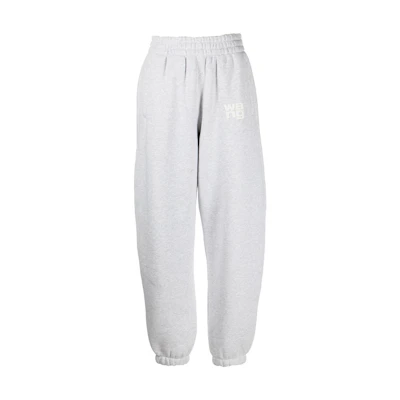 (Women) Alexander Wang SS22 Grey Logo Print Sweatpants. 4CC3224348-050