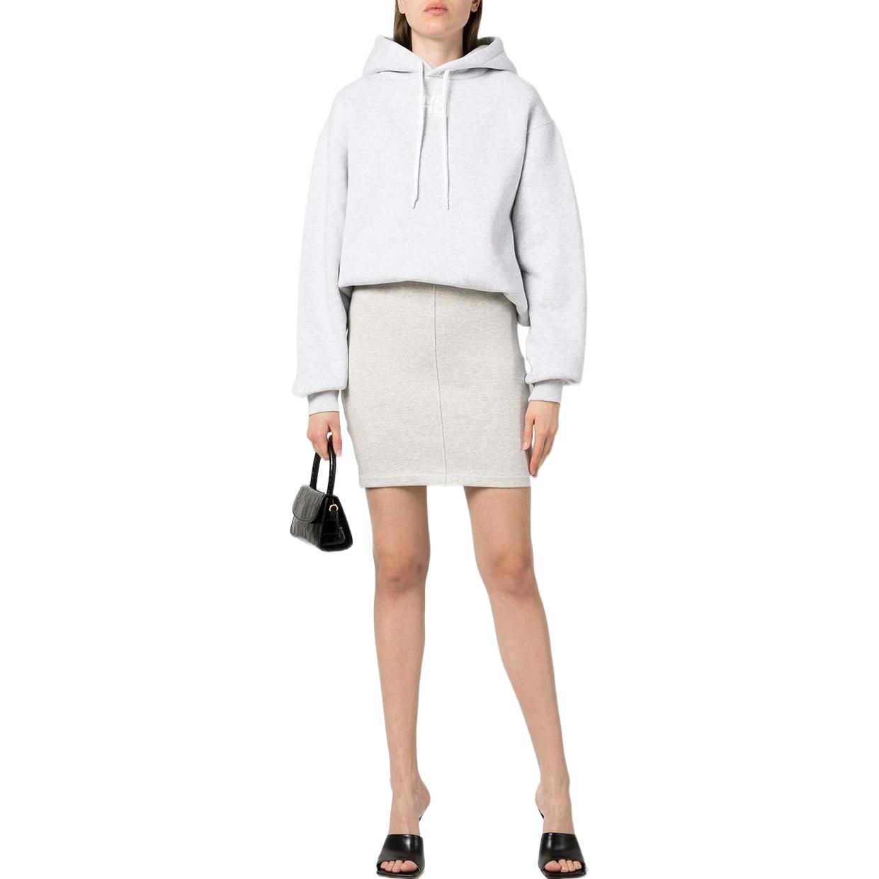 Lookbook (Women) Alexander Wang SS22  Grey Pullover Hoodie with Rubber Logo. 4CC3222069-050