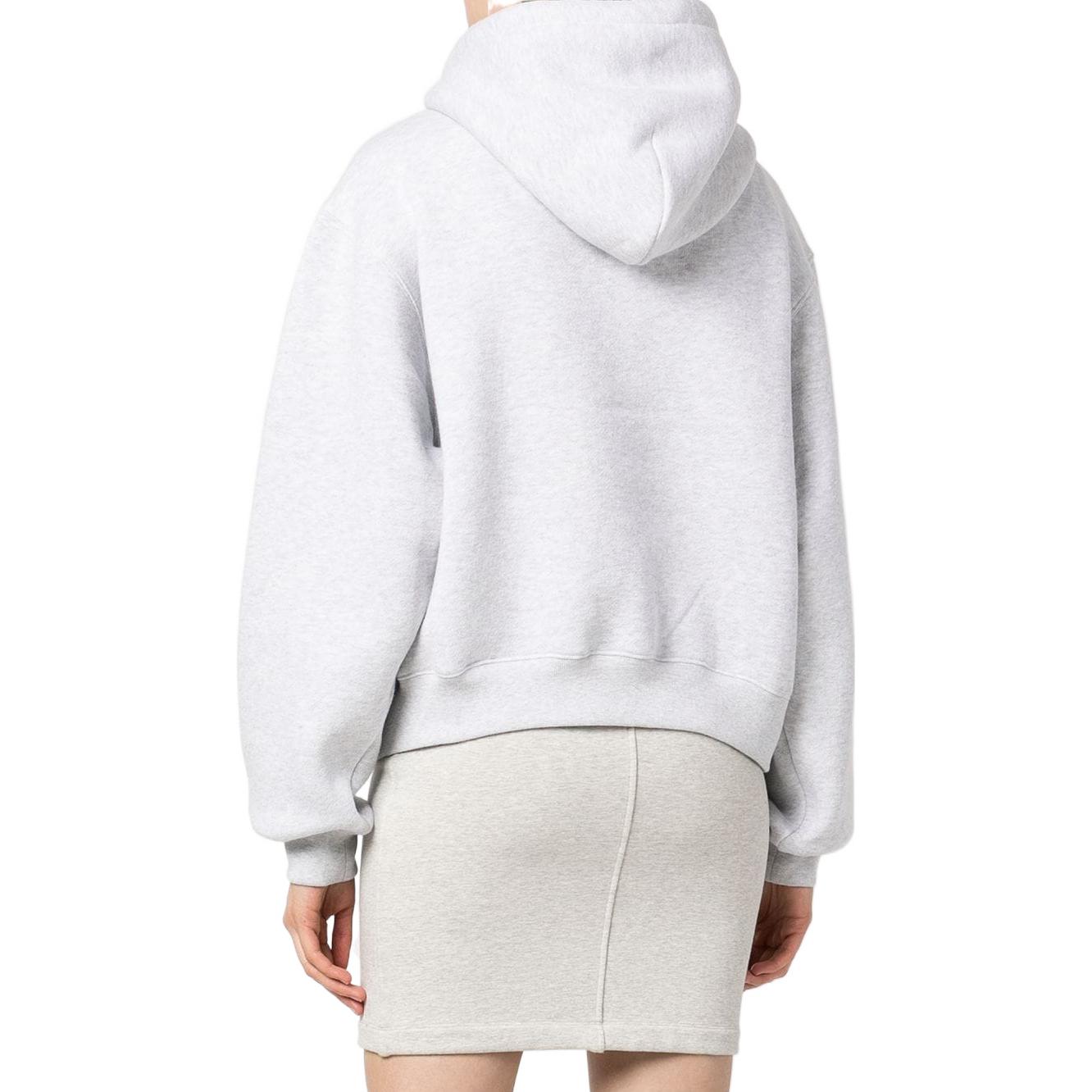 Shop (Women) Alexander Wang SS22  Grey Pullover Hoodie with Rubber Logo. 4CC3222069-050