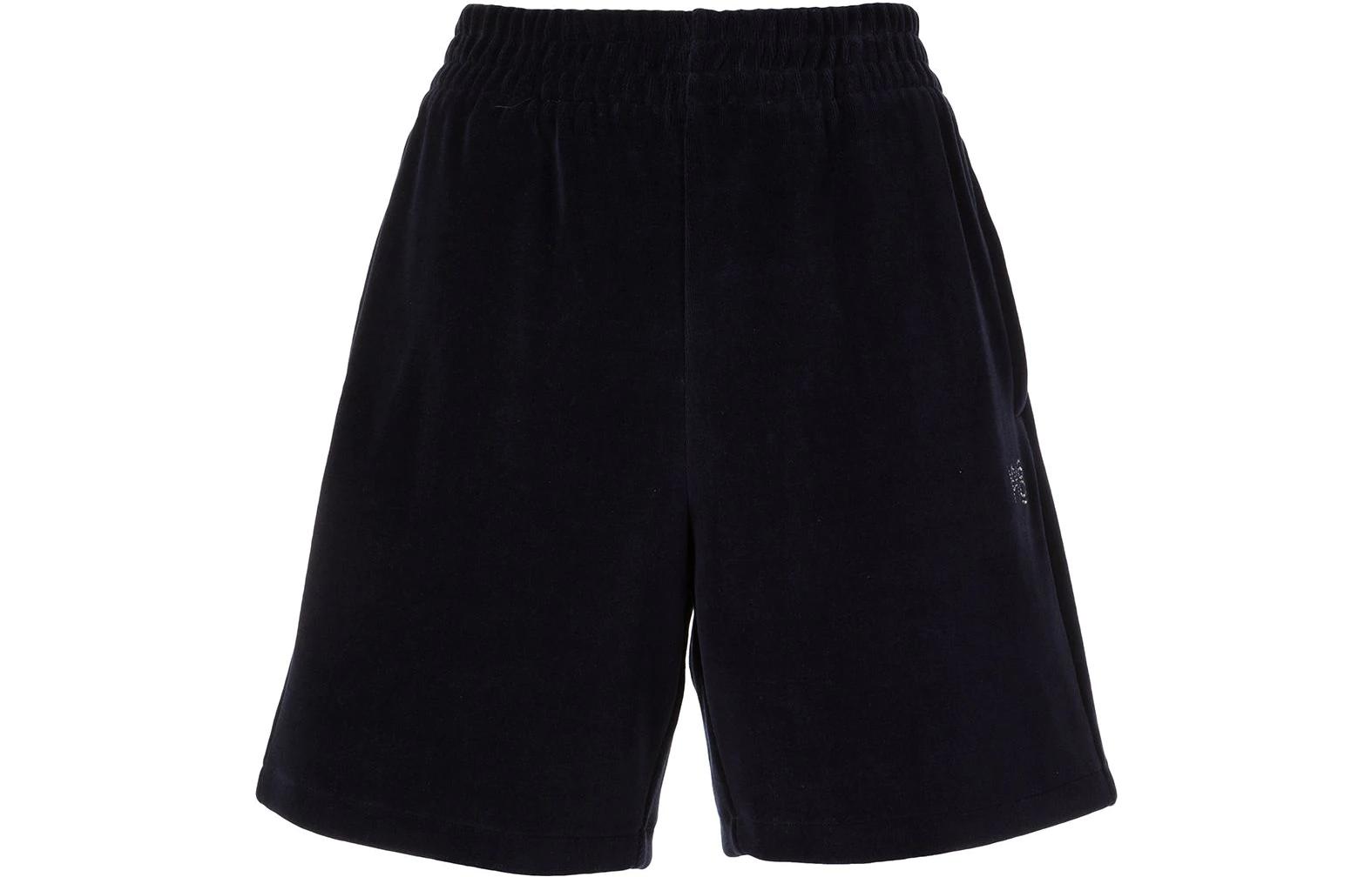 (Women) Alexander Wang SS22  High-Waist Straight Casual Shorts Deep Blue. 4CC3214101-409