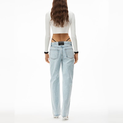 (W) 亚历山大王SS22浅蓝色水钻标志紧身牛仔裤 4DC1224067-270 Shop (W) 亚历山大王SS22浅蓝色水钻标志紧身牛仔裤 4DC1224067-270