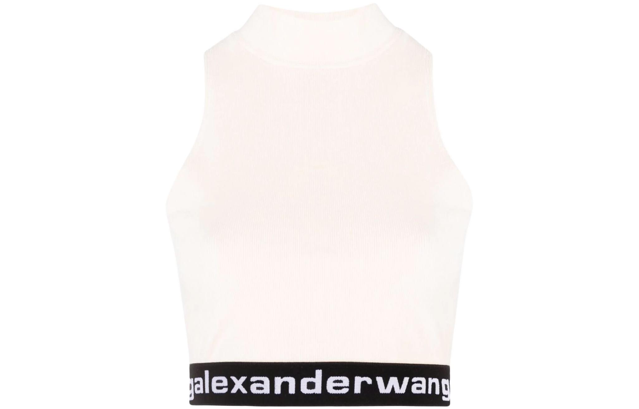 (Women) Alexander Wang SS22  Logo Strap Tank Top - White 4CC2211212-120
