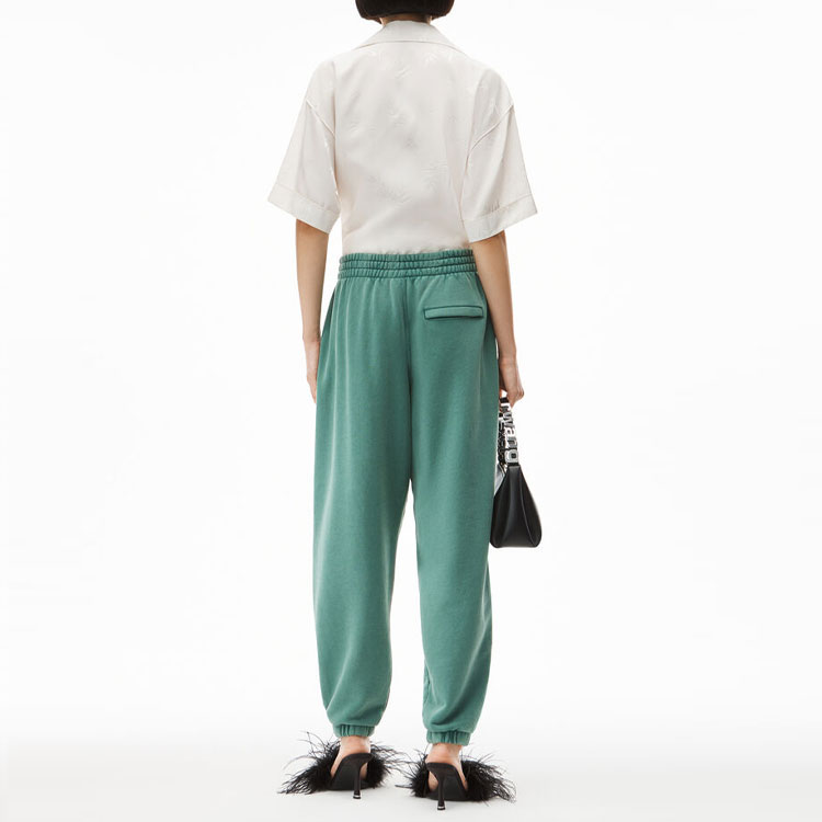 Shop (Women) Alexander Wang SS22  Logo Sweatpants Green 4CC3214104-303