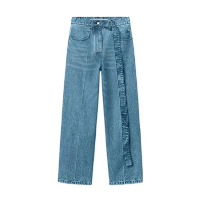 (Women) Alexander Wang SS22 Loose Fit Belted Wide-Leg Jeans Blue 1WC3224490-483