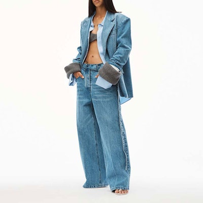 (W) アレキサンダーワン SS22 ルーズフィット ベルト付き ワイドレッグジーンズ ブルー 1WC3224490-483 Lookbook (W) アレキサンダーワン SS22 ルーズフィット ベルト付き ワイドレッグジーンズ ブルー 1WC3224490-483