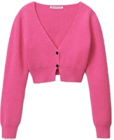 (Women) Alexander Wang SS22 Pink V-Neck Wool Knit Cardigan Long Sleeve Top. 4KC3223011-679 (Women) Alexander Wang SS22 Pink V-Neck Wool Knit Cardigan Long Sleeve Top. 4KC3223011-679