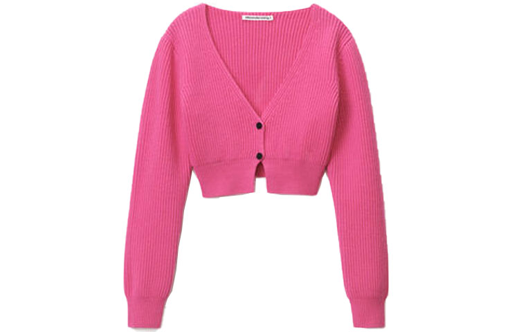 Order (W) Alexander Wang SS22 粉色V領羊毛針織長袖開襟衫上衣 4KC3223011-679