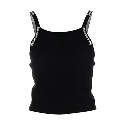 (Women) Alexander Wang SS22 Solid Black Tank Top 4KC2221041-001