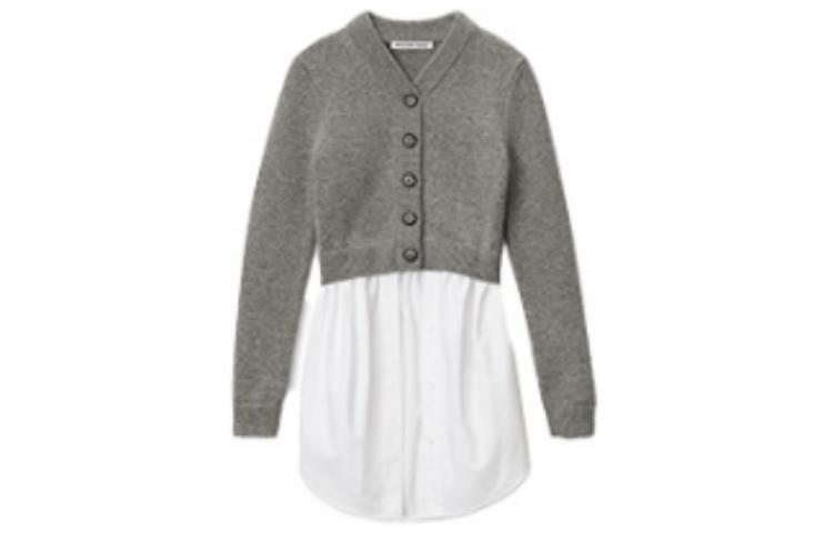Order (Women) Alexander Wang SS22  Solid Color Wool Knit Cardigan Light Gray. 4KC3223024-056