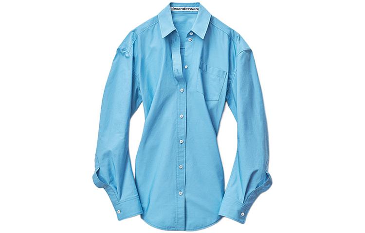(Women) Alexander Wang SS22  Solid Long Sleeve Shirt Sky Blue 1WC1221552-437