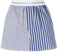 (Women) Alexander Wang SS22 Striped Cotton Casual Shorts Blue 4WC3224344-412 (Women) Alexander Wang SS22 Striped Cotton Casual Shorts Blue 4WC3224344-412