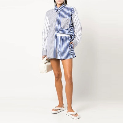 (W) アレキサンダー ワン SS22 ストライプ コットン カジュアル ショーツ ブルー 4WC3224344-412 Lookbook (W) アレキサンダー ワン SS22 ストライプ コットン カジュアル ショーツ ブルー 4WC3224344-412