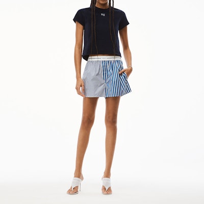 (W) Alexander Wang SS22 海軍藍短袖水晶天鵝絨Logo T恤 4CC3211253-409 Lookbook (W) Alexander Wang SS22 海軍藍短袖水晶天鵝絨Logo T恤 4CC3211253-409