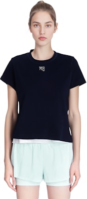 (W) Alexander Wang SS22 海軍藍短袖水晶天鵝絨Logo T恤 4CC3211253-409 Details for (W) Alexander Wang SS22 海軍藍短袖水晶天鵝絨Logo T恤 4CC3211253-409