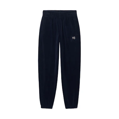 (Women) Alexander Wang SS22 Velvet Rhinestone Joggers Dark Blue 4CC3214111-409