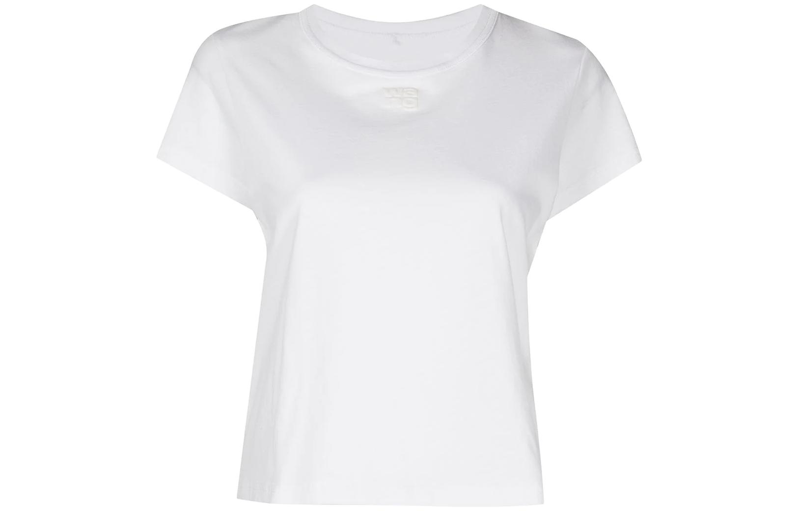 (Women) Alexander Wang SS22  White Cotton Crew Neck Short Sleeve T-Shirt 4CC3221358-100
