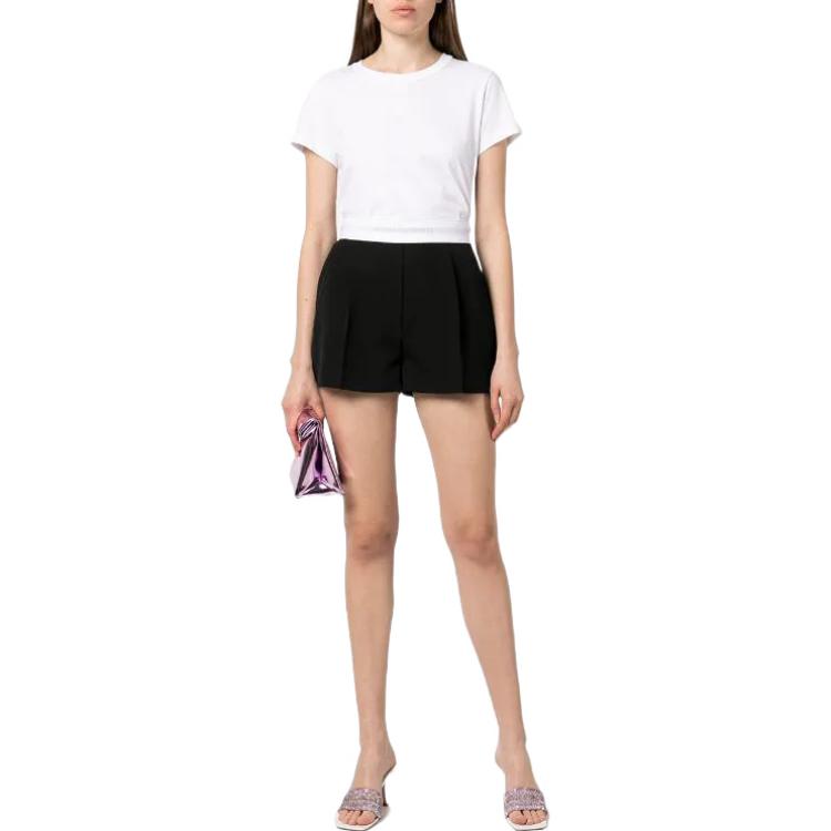 Lookbook (W) Alexander Wang SS22 Camiseta Blanca de Algodón Cuello Redondo Manga Corta 4CC3221358-100