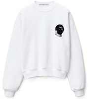 (Women) Alexander Wang SS22 White Graphic Crewneck Terry Cloth Sweatshirt UCC1221499-111 (Women) Alexander Wang SS22 White Graphic Crewneck Terry Cloth Sweatshirt UCC1221499-111