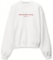 (Women) Alexander Wang SS22 White Logo Crewneck Long Sleeve Sweatshirt UCC3221536-100 (Women) Alexander Wang SS22 White Logo Crewneck Long Sleeve Sweatshirt UCC3221536-100