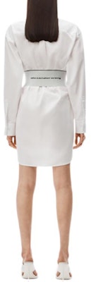 (W) Alexander Wang SS22 Baju Dress Putih Logo Elastik Lengan Panjang Wanita 1WC32-2649-2100 Shop (W) Alexander Wang SS22 Baju Dress Putih Logo Elastik Lengan Panjang Wanita 1WC32-2649-2100