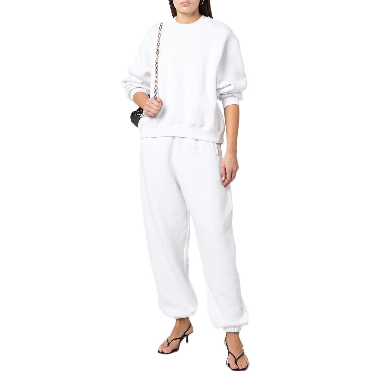 Lookbook (Women) Alexander Wang SS22  White Logo Print Elastic Jogger Sweatpants. 4CC3224348-100