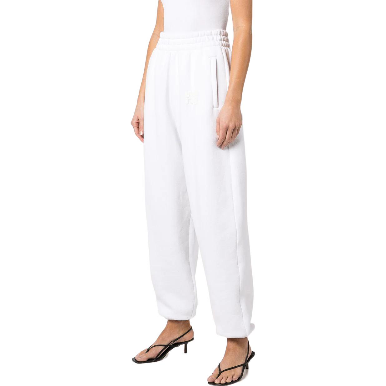 Purchase (Women) Alexander Wang SS22  White Logo Print Elastic Jogger Sweatpants. 4CC3224348-100
