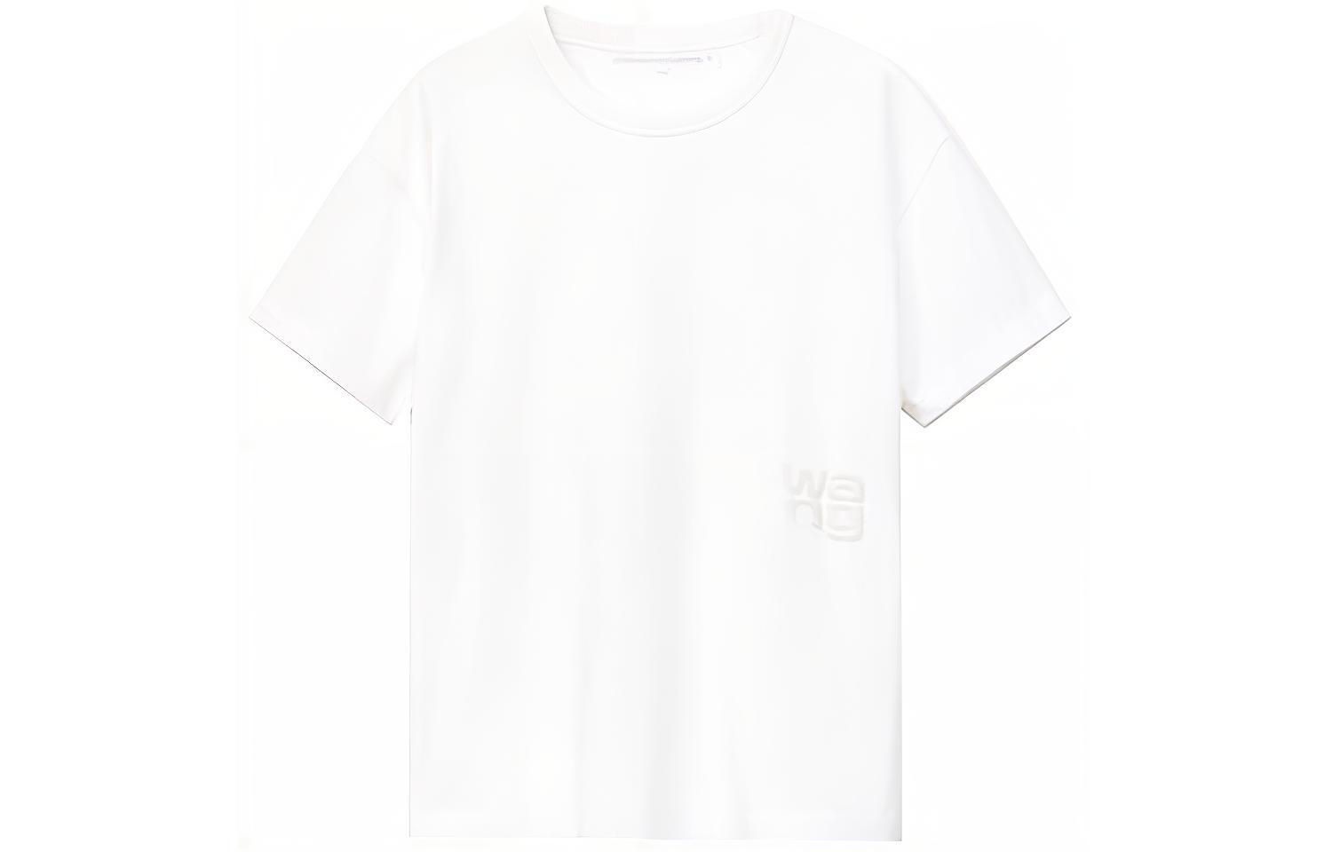 (Women) Alexander Wang SS22  White Logo Print Foam Crewneck T-Shirt. 4CC3211281-100