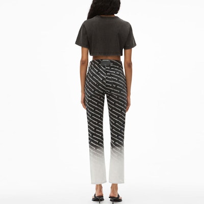 (W) 亚历山大王 SS22 酸洗标志短款棉质T恤 女款 灰色 1CC1201327-007 Shop (W) 亚历山大王 SS22 酸洗标志短款棉质T恤 女款 灰色 1CC1201327-007