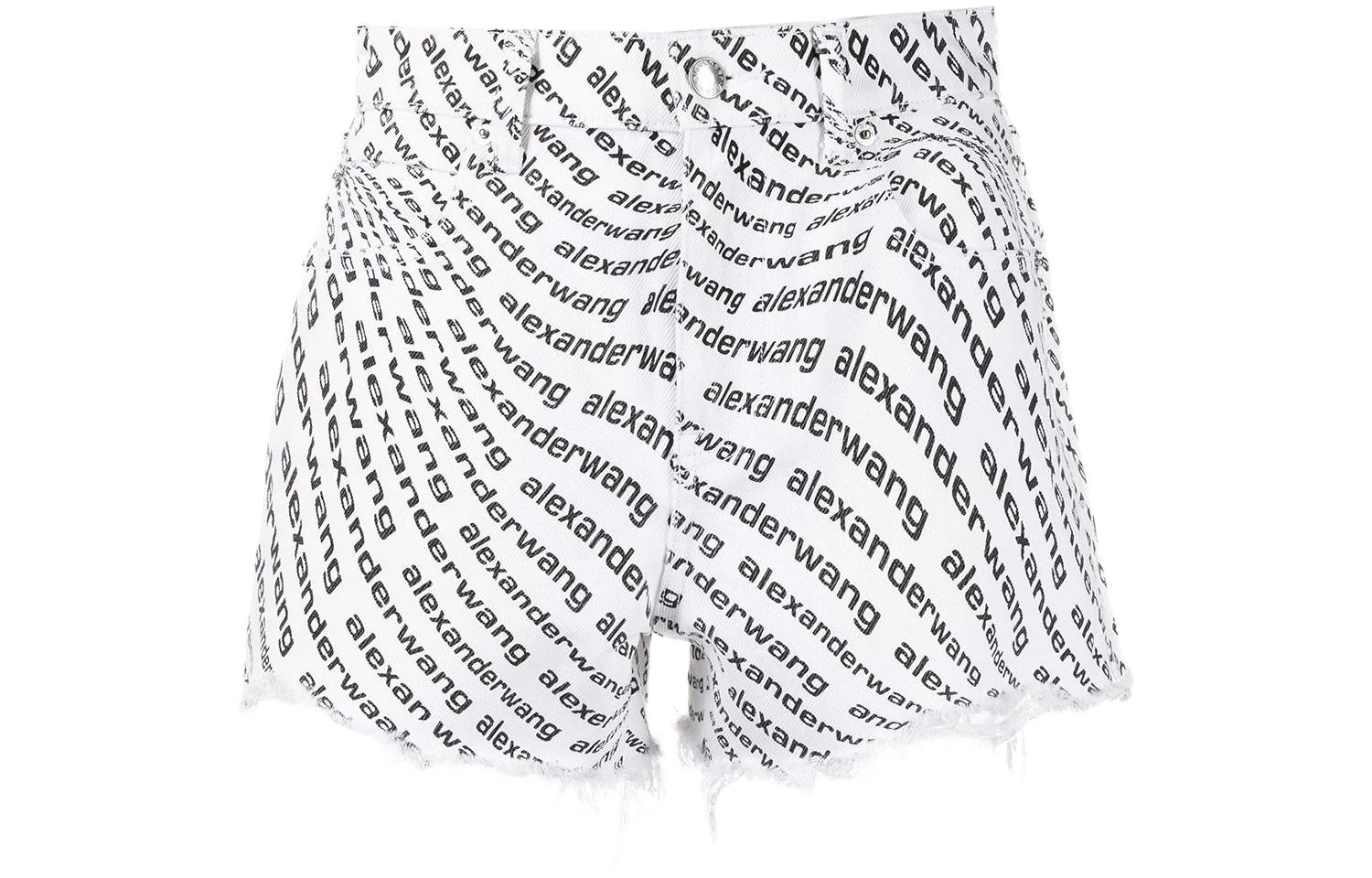 (Women) Alexander Wang SS22 All-Over Print Casual Shorts White 4DC2224095-985