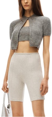 (Women) Alexander Wang SS22 Alpaca Cardigan & Short Sleeve T-Shirt Set Grey 4KC3221022-030 Lookbook (Women) Alexander Wang SS22 Alpaca Cardigan & Short Sleeve T-Shirt Set Grey 4KC3221022-030