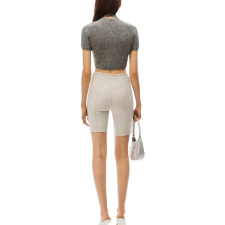 Shop (Women) Alexander Wang SS22 Alpaca Cardigan & Short Sleeve T-Shirt Set Grey 4KC3221022-030