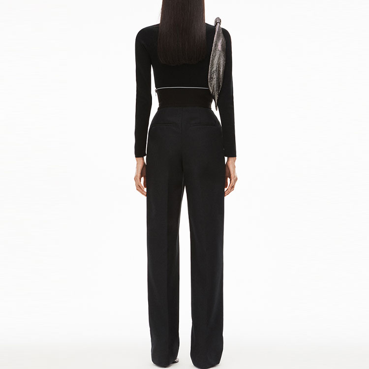 Shop (W) Pantalones Casuales Pierna Ancha Negro Logo Alexander Wang SS22. 1WC1224426-001