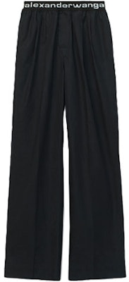 (W) Alexander Wang SS22 Pantalones Negros Elásticos con Logo en la Cintura. 4WC1224129-001 Order (W) Alexander Wang SS22 Pantalones Negros Elásticos con Logo en la Cintura. 4WC1224129-001
