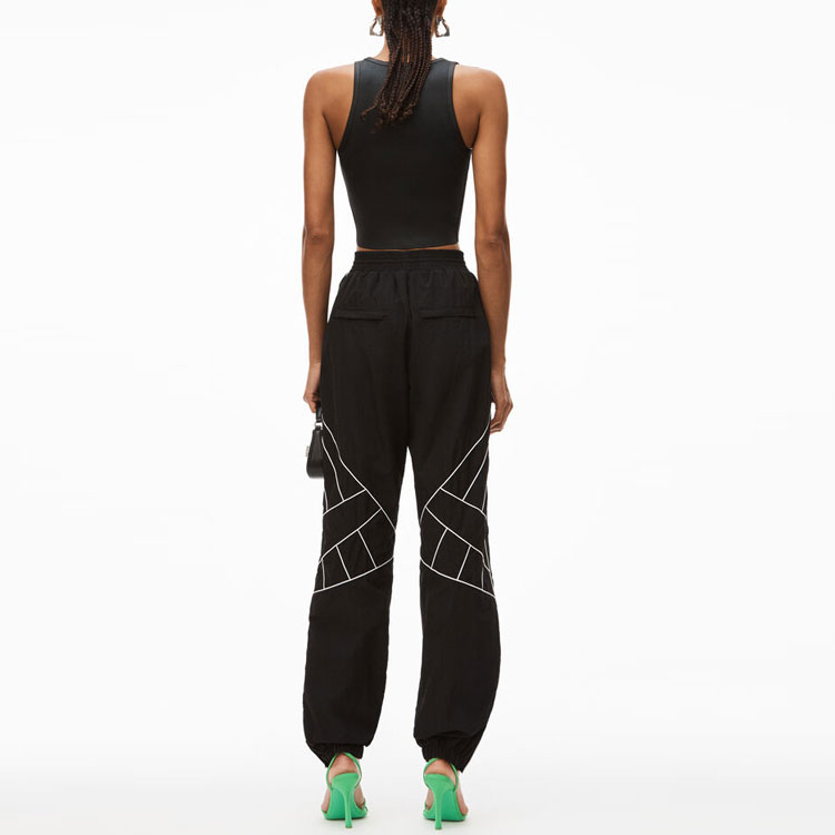 Shop (Women) Alexander Wang SS22 Black Stretch Seam Sporty Tank Top 1KC2221031-001