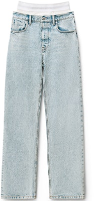 (W) Alexander Wang SS22 Pantalones Denim Cintura Contraste Pebble Bleach Estilo Casual 4DC1224069-270 Order (W) Alexander Wang SS22 Pantalones Denim Cintura Contraste Pebble Bleach Estilo Casual 4DC1224069-270