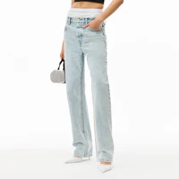 Shop (W) Alexander Wang SS22 對比腰牛仔褲 Pebble Bleach 休閒風格 4DC1224069-270