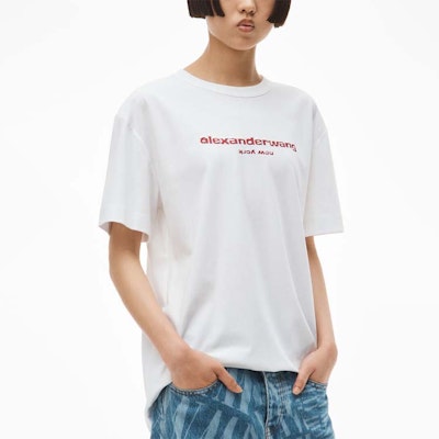(W) Alexander Wang SS22 棉質Logo印花圓領T恤 白色 男女款 UCC3221535-100 Purchase (W) Alexander Wang SS22 棉質Logo印花圓領T恤 白色 男女款 UCC3221535-100