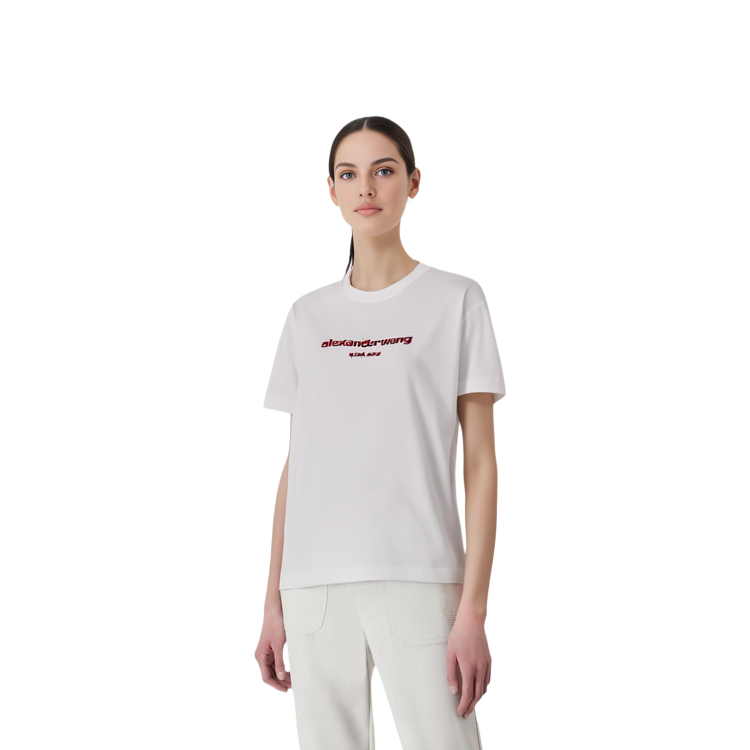 Details for (W) Alexander Wang SS22 棉質Logo印花圓領T恤 白色 男女款 UCC3221535-100