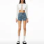 Lookbook (Women) Alexander Wang SS22 Crystal Striped Denim Shorts Women Deep Blue 4DC2224127-401