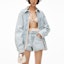 Purchase (Women) Alexander Wang SS22 Crystal Striped Denim Shorts Blue 4DC2224100-270