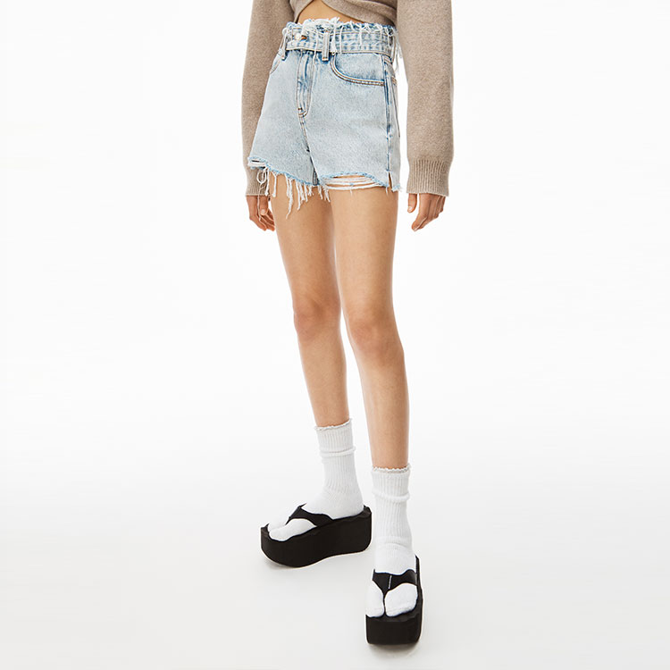 Purchase (W) Alexander Wang SS22 仿舊漂白牛仔短褲 女款 4DC2224081-270