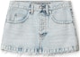 Lookbook (Women) Alexander Wang SS22 Distressed Hem Denim Skirt Shorts Women Blue 4DC3225216-270