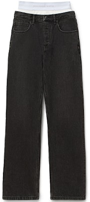 (W) 亚历山大王SS22拼接高腰直筒牛仔裤女款灰色 4DC1224070-015 Order (W) 亚历山大王SS22拼接高腰直筒牛仔裤女款灰色 4DC1224070-015