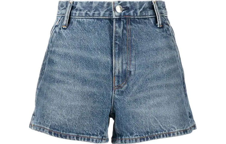 (Women) Alexander Wang SS22 Frayed Washed Denim Shorts Blue 4DC2224103-473 圖 2