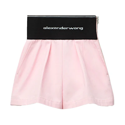 (Women) Alexander Wang SS22 High-Waisted Logo Shorts Light Pink. 1WC122445-0680
